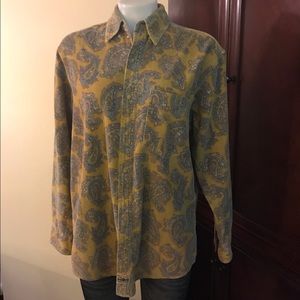 Country Seat Paisley Pattern Yellow Shirt- Small